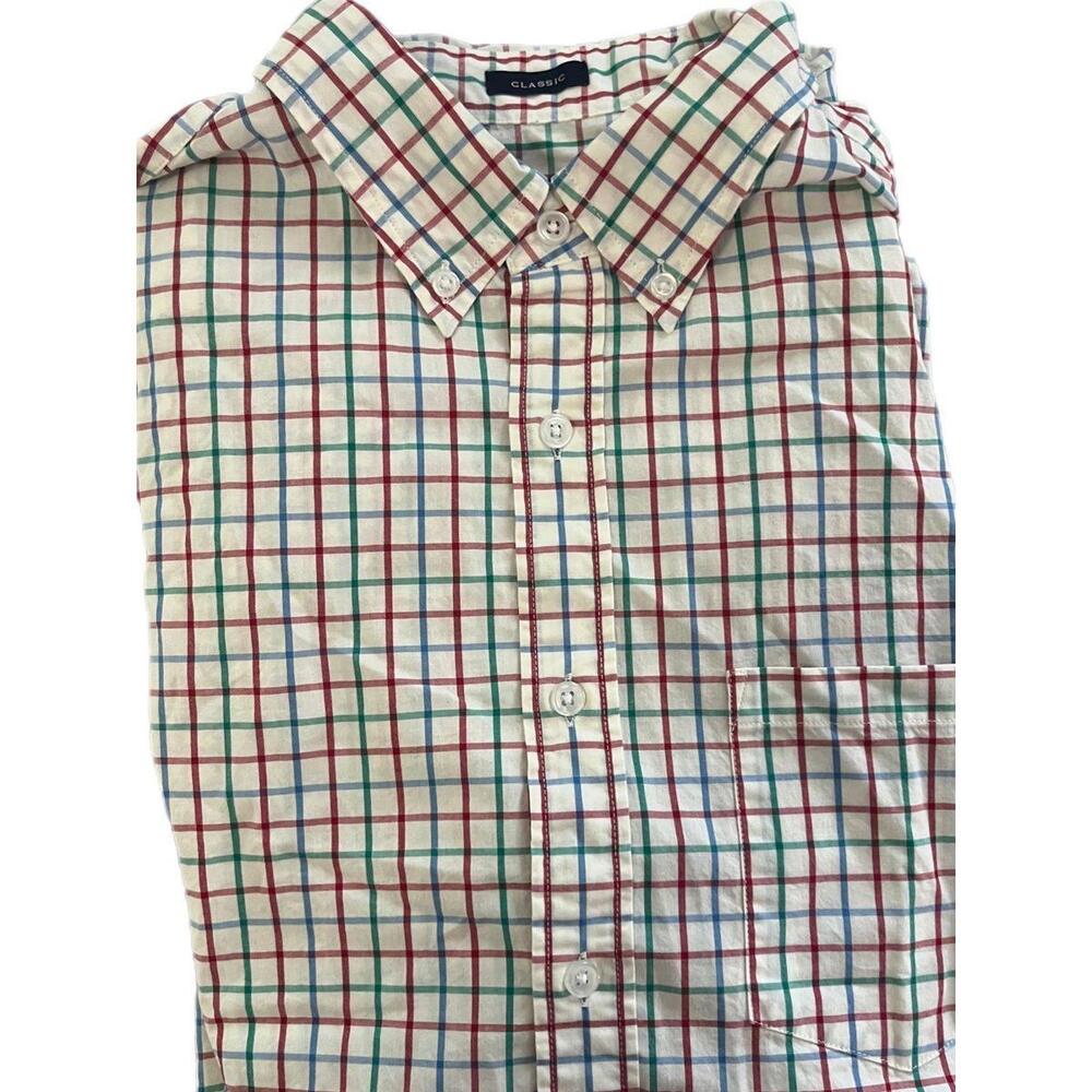 J Crew Plaid Flex Wash Button Down Classic Fit LS Shirt Med